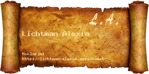 Lichtman Alexia névjegykártya